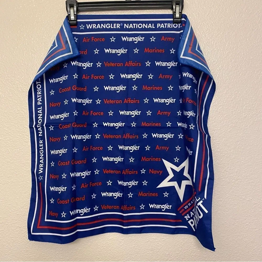 Wrangler Vintage Bandana USA patriotic American military national patriot navy